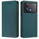 For Xiaomi Poco X6 Neo 5G RC01 Dual-Folded Magnetic Suction RFID Leather Phone Case(Dark Green) - 2