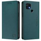 For Xiaomi Poco C40 RC01 Dual-Folded Magnetic Suction RFID Leather Phone Case(Dark Green) - 2