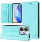 For Xiaomi Poco F6 5G RC01 Dual-Folded Magnetic Suction RFID Leather Phone Case(Mint Green) - 1