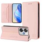 For Xiaomi Poco F6 5G RC01 Dual-Folded Magnetic Suction RFID Leather Phone Case(Pink) - 1