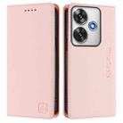 For Xiaomi Poco F6 5G RC01 Dual-Folded Magnetic Suction RFID Leather Phone Case(Pink) - 2