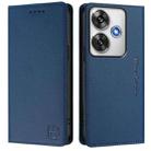 For Xiaomi Poco F6 5G RC01 Dual-Folded Magnetic Suction RFID Leather Phone Case(Dark Blue) - 2