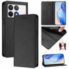 For Xiaomi Poco F6 Pro 5G RC01 Dual-Folded Magnetic Suction RFID Leather Phone Case(Black) - 1