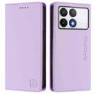 For Xiaomi Poco F6 Pro 5G RC01 Dual-Folded Magnetic Suction RFID Leather Phone Case(Light Purple) - 2