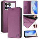 For Xiaomi Poco F6 Pro 5G RC01 Dual-Folded Magnetic Suction RFID Leather Phone Case(Violet) - 1