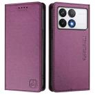 For Xiaomi Poco F6 Pro 5G RC01 Dual-Folded Magnetic Suction RFID Leather Phone Case(Violet) - 2