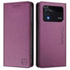 For Xiaomi Poco M4 Pro 4G RC01 Dual-Folded Magnetic Suction RFID Leather Phone Case(Violet) - 2