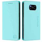 For Xiaomi Poco X3 / X3 NFC / X3 Pro RC01 Dual-Folded Magnetic Suction RFID Leather Phone Case(Mint Green) - 2
