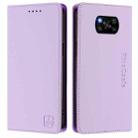 For Xiaomi Poco X3 / X3 NFC / X3 Pro RC01 Dual-Folded Magnetic Suction RFID Leather Phone Case(Light Purple) - 2