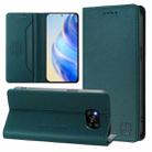 For Xiaomi Poco X3 / X3 NFC / X3 Pro RC01 Dual-Folded Magnetic Suction RFID Leather Phone Case(Dark Green) - 1