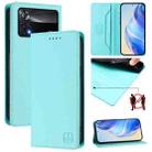 For Xiaomi Poco X4 Pro 5G RC01 Dual-Folded Magnetic Suction RFID Leather Phone Case(Mint Green) - 1