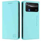 For Xiaomi Poco X4 Pro 5G RC01 Dual-Folded Magnetic Suction RFID Leather Phone Case(Mint Green) - 2