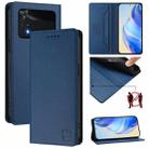 For Xiaomi Poco X4 Pro 5G RC01 Dual-Folded Magnetic Suction RFID Leather Phone Case(Dark Blue) - 1
