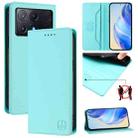 For Xiaomi Poco X6 Pro / Redmi K70E RC01 Dual-Folded Magnetic Suction RFID Leather Phone Case(Mint Green) - 1