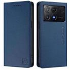 For Xiaomi Poco X6 Pro / Redmi K70E RC01 Dual-Folded Magnetic Suction RFID Leather Phone Case(Dark Blue) - 2