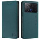 For Xiaomi Poco X6 Pro / Redmi K70E RC01 Dual-Folded Magnetic Suction RFID Leather Phone Case(Dark Green) - 2