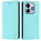 For Xiaomi Poco M7 Pro 5G RC01 Dual-Folded Magnetic Suction RFID Leather Phone Case(Mint Green) - 2