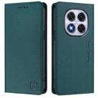 For Xiaomi Poco X7 5G / Redmi Note 14 Pro 5G RC01 Dual-Folded Magnetic Suction RFID Leather Phone Case(Dark Green) - 2