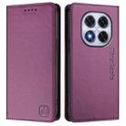 For Xiaomi Poco X7 5G / Redmi Note 14 Pro 5G RC01 Dual-Folded Magnetic Suction RFID Leather Phone Case(Violet) - 2