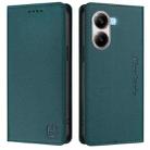 For Xiaomi Poco X7 Pro 5G / Redmi Turbo 4 5G RC01 Dual-Folded Magnetic Suction RFID Leather Phone Case(Dark Green) - 2