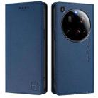 For Xiaomi 15 Ultra RC01 Dual-Folded Magnetic Suction RFID Leather Phone Case(Dark Blue) - 2