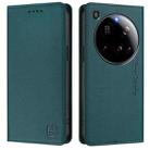For Xiaomi 15 Ultra RC01 Dual-Folded Magnetic Suction RFID Leather Phone Case(Dark Green) - 2