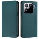 For Xiaomi 15S Pro RC01 Dual-Folded Magnetic Suction RFID Leather Phone Case(Dark Green) - 2