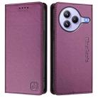 For Xiaomi Civi 5 Pro Curved RC01 Dual-Folded Magnetic Suction RFID Leather Phone Case(Violet) - 2