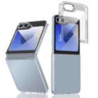 For Samsung Galaxy Z Flip6 lce Folding Series Integrated Clear PC Phone Case(Silver) - 1