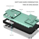 For Samsung Galaxy S24 FE 5G Stereoscopic Holder Sliding Camshield Phone Case(Light Green) - 3