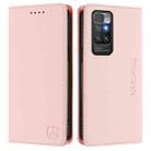 For Redmi 10 4G 2021 / 2022 Global RC01 Dual-Folded Magnetic Suction RFID Leather Phone Case(Pink) - 2