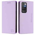 For Redmi 10 4G 2021 / 2022 Global RC01 Dual-Folded Magnetic Suction RFID Leather Phone Case(Light Purple) - 2