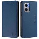 For Redmi 10 5G / 10 Prime+ 5G Global RC01 Dual-Folded Magnetic Suction RFID Leather Phone Case(Dark Blue) - 2