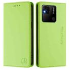 For Redmi 10A / 9C RC01 Dual-Folded Magnetic Suction RFID Leather Phone Case(Grass Green) - 2