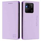 For Redmi 10A / 9C RC01 Dual-Folded Magnetic Suction RFID Leather Phone Case(Light Purple) - 2