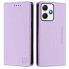 For Redmi 12 5G / 4G Global / Note 12R RC01 Dual-Folded Magnetic Suction RFID Leather Phone Case(Light Purple) - 2