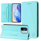 For Redmi 12C / 11A RC01 Dual-Folded Magnetic Suction RFID Leather Phone Case(Mint Green) - 1