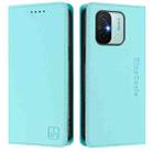 For Redmi 12C / 11A RC01 Dual-Folded Magnetic Suction RFID Leather Phone Case(Mint Green) - 2