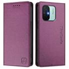 For Redmi 12C / 11A RC01 Dual-Folded Magnetic Suction RFID Leather Phone Case(Violet) - 2