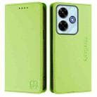 For Redmi 13 5G / 4G Global RC01 Dual-Folded Magnetic Suction RFID Leather Phone Case(Grass Green) - 2