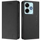 For Redmi 13 5G / 4G Global RC01 Dual-Folded Magnetic Suction RFID Leather Phone Case(Black) - 2