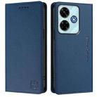 For Redmi 13 5G / 4G Global RC01 Dual-Folded Magnetic Suction RFID Leather Phone Case(Dark Blue) - 2