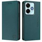 For Redmi 13 5G / 4G Global RC01 Dual-Folded Magnetic Suction RFID Leather Phone Case(Dark Green) - 2