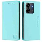 For Redmi 13C 5G / 4G Global RC01 Dual-Folded Magnetic Suction RFID Leather Phone Case(Mint Green) - 2