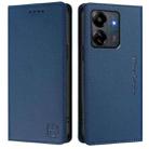 For Redmi 13C 5G / 4G Global RC01 Dual-Folded Magnetic Suction RFID Leather Phone Case(Dark Blue) - 2