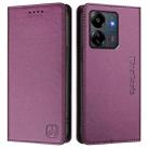 For Redmi 13C 5G / 4G Global RC01 Dual-Folded Magnetic Suction RFID Leather Phone Case(Violet) - 2