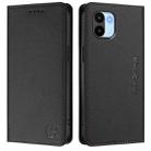 For Redmi A1 4G Global / A2 4G RC01 Dual-Folded Magnetic Suction RFID Leather Phone Case(Black) - 2