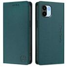 For Redmi A1 4G Global / A2 4G RC01 Dual-Folded Magnetic Suction RFID Leather Phone Case(Dark Green) - 2