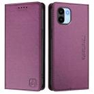 For Redmi A1 4G Global / A2 4G RC01 Dual-Folded Magnetic Suction RFID Leather Phone Case(Violet) - 2