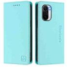 For Redmi K40 / K40 Pro RC01 Dual-Folded Magnetic Suction RFID Leather Phone Case(Mint Green) - 2